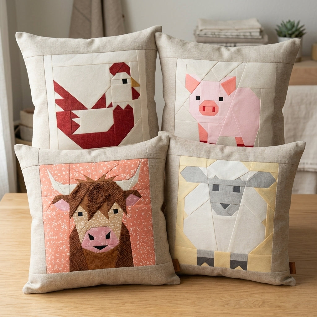Piglet Quilt Block FPP Pattern - 3 Sizes (PDF Download)
