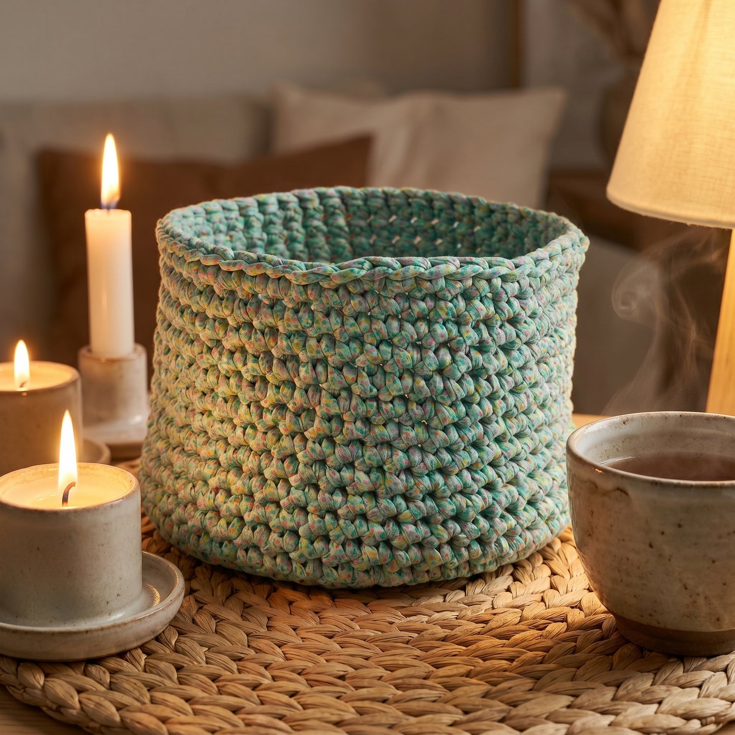 Meadow Twist Crochet Basket Pattern (PDF Download)