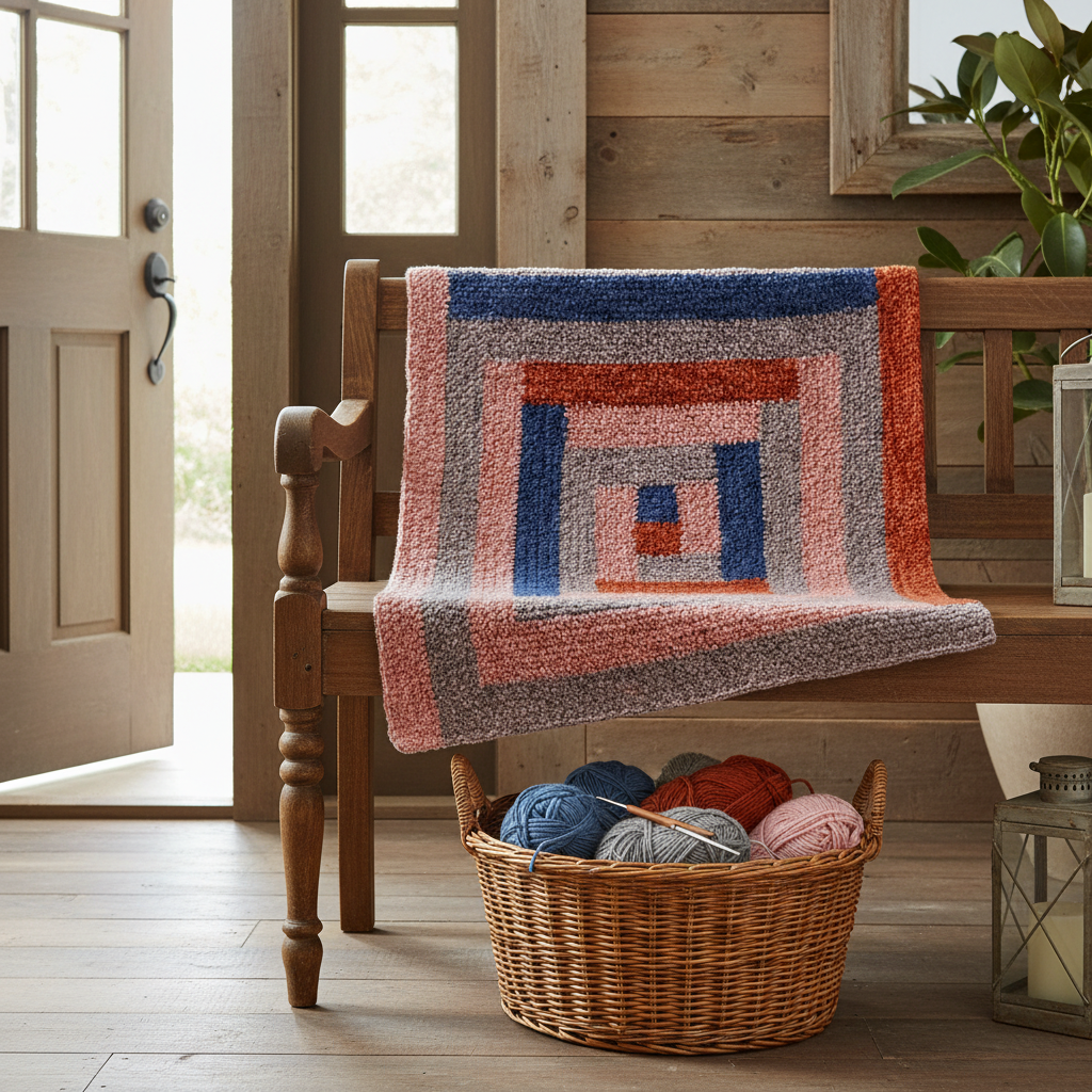 Framed Squares Crochet Blanket Pattern (PDF Download)