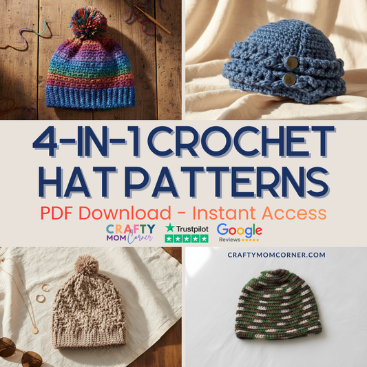 4-in-1 Crochet Hat Patterns (PDF Download)