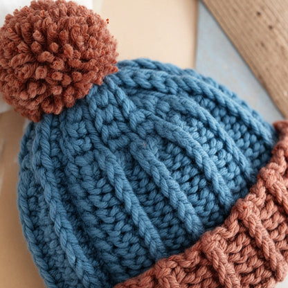 Crochet Cozy Contrast Hat (PDF Download)