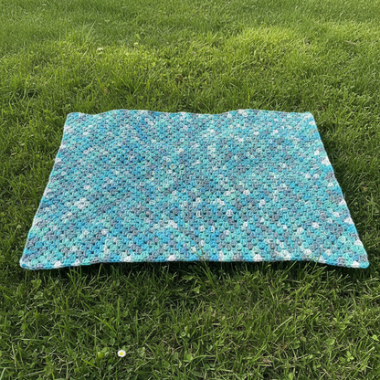 Aqua Pebble Stitch Crochet Throw Blanket Pattern (PDF Download)