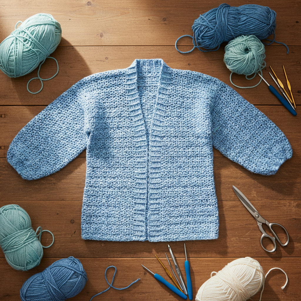 Blue Mist Crochet Cardigan Pattern (PDF Download) – Crafty Mom Corner