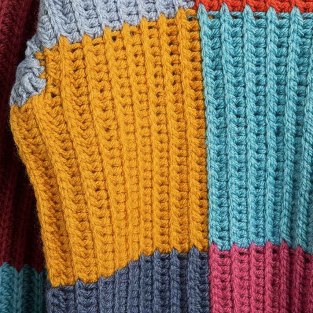 Boxy Checks Crochet Sweater Pattern (PDF Download)