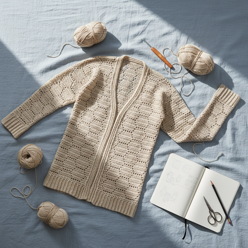 Coastal Breeze Crochet Cardigan Pattern (PDF Download)