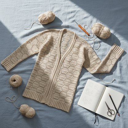 Coastal Breeze Crochet Cardigan Pattern (PDF Download)