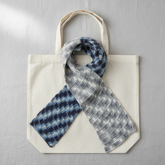 Crochet Camo Bias Scarf Pattern (PDF Download)