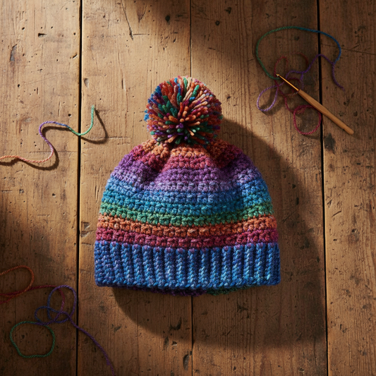 Color Bits Hat Crochet Pattern (PDF Download)