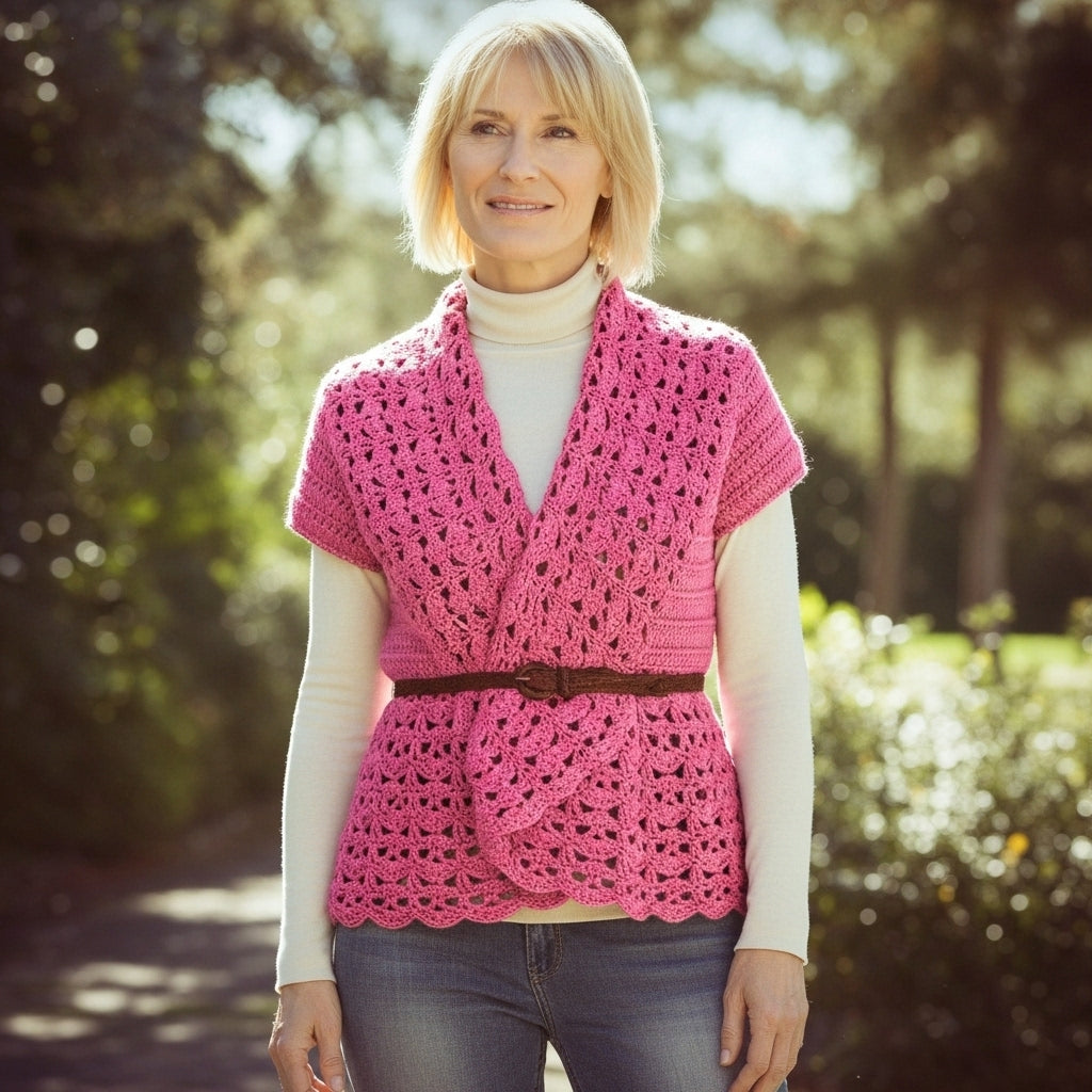 Crochet Vest With Shawl Collar Pattern (PDF Download)