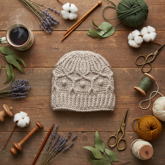 Winter Trellis Hat Crochet Hat Pattern (PDF Download)