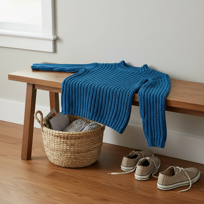 Deep Blue Crochet Sweater Pattern (PDF Download)