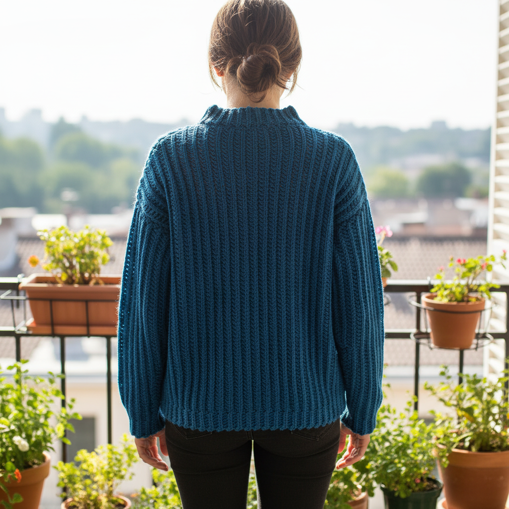 Deep Blue Crochet Sweater Pattern (PDF Download)