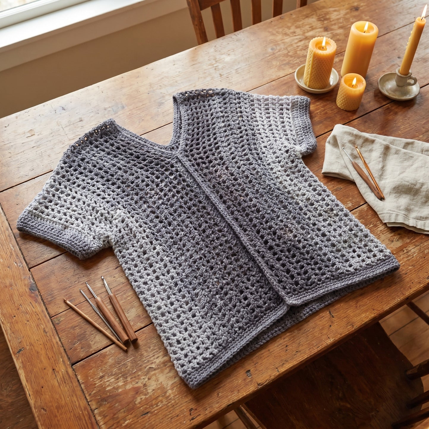 Dual Panel Crochet Sweater Pattern (PDF Download)