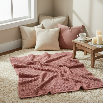Dusty Rose Crochet Blanket Pattern (PDF Download)