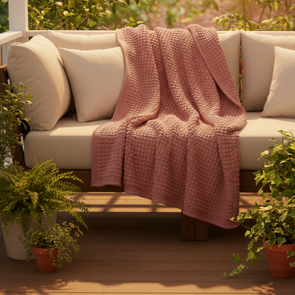 Dusty Rose Crochet Blanket Pattern (PDF Download)