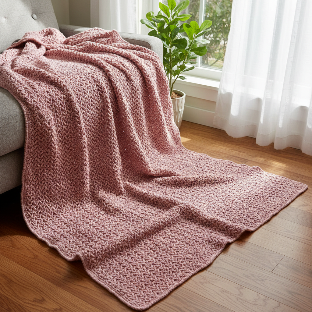 Elevated Stitch Flow Crochet Blanket Pattern (PDF Download)