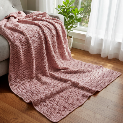 Elevated Stitch Flow Crochet Blanket Pattern (PDF Download)