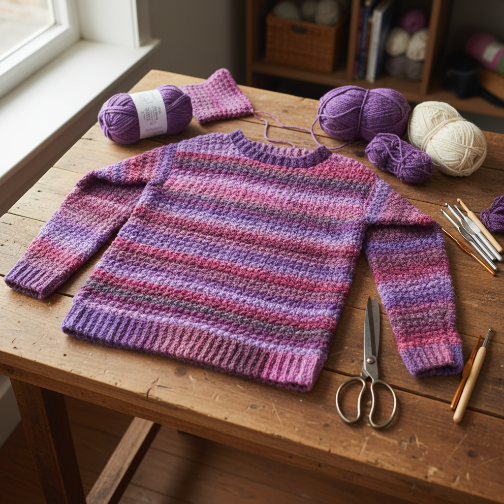 Lavender Blend Warm Crochet Pullover Pattern (PDF Download)