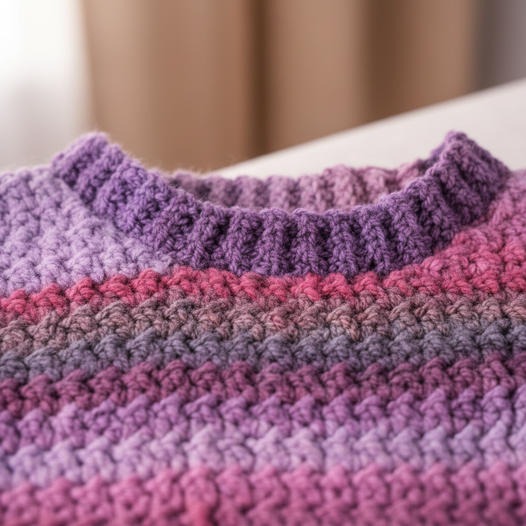 Lavender Blend Warm Crochet Pullover Pattern (PDF Download)