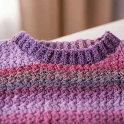 Lavender Blend Warm Crochet Pullover Pattern (PDF Download)