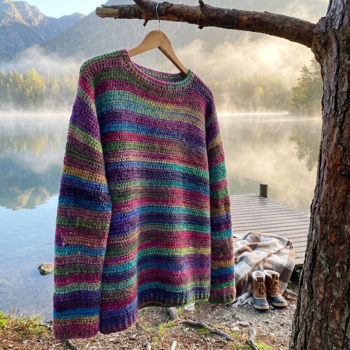 Mixed Stripe Crochet Sweater Pattern (PDF Download)