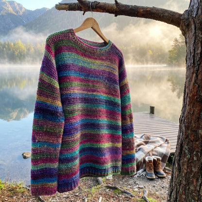 Mixed Stripe Crochet Sweater Pattern (PDF Download)