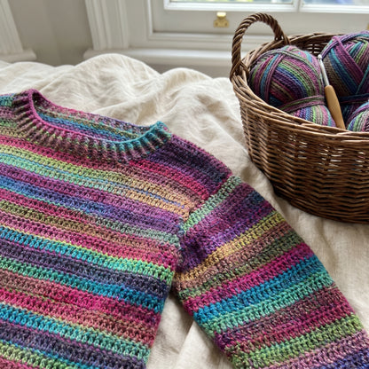 Mixed Stripe Crochet Sweater Pattern (PDF Download)