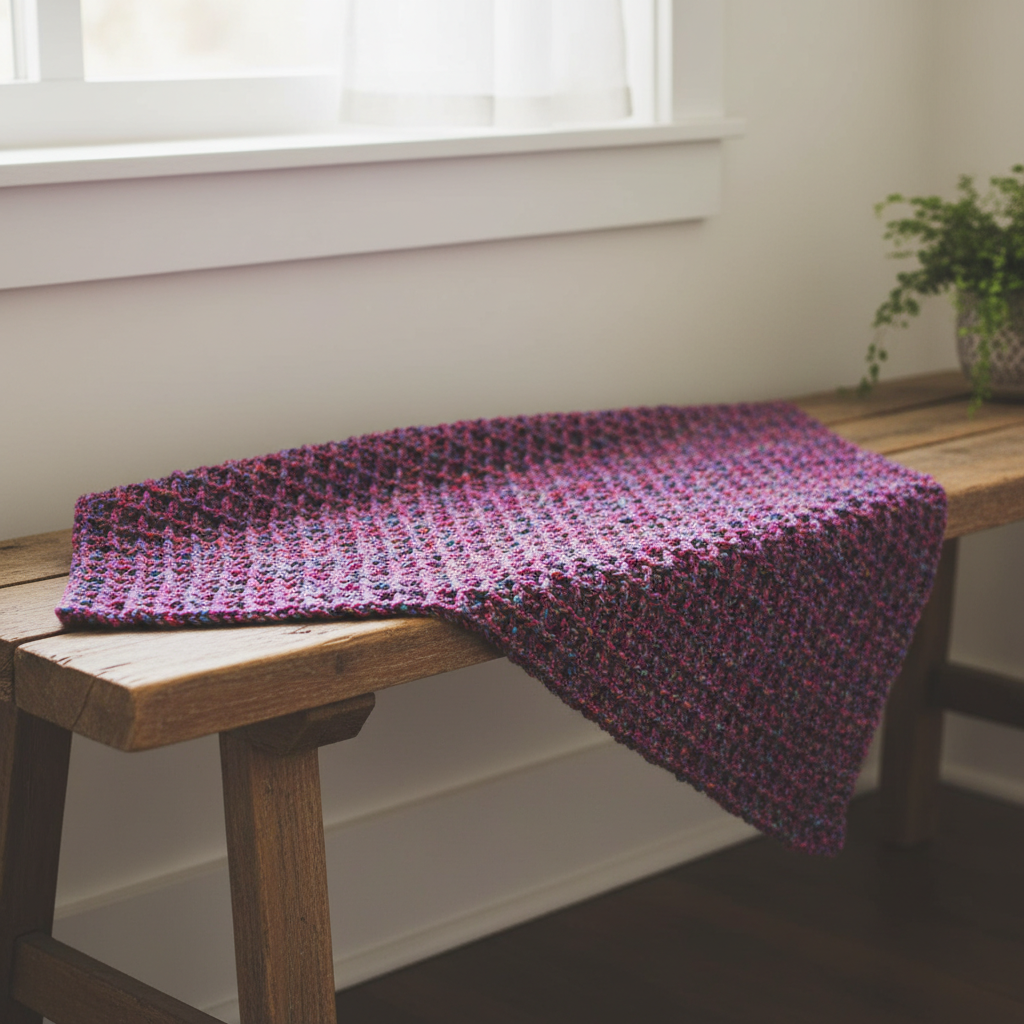 Modern Grid Basketweave Crochet Throw Pattern (PDF Download)