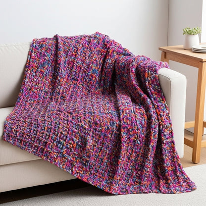 Modern Grid Basketweave Crochet Throw Pattern (PDF Download)