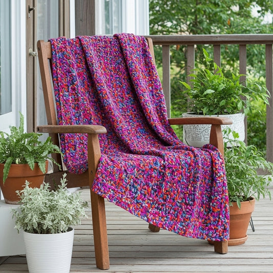 Modern Grid Basketweave Crochet Throw Pattern (PDF Download)