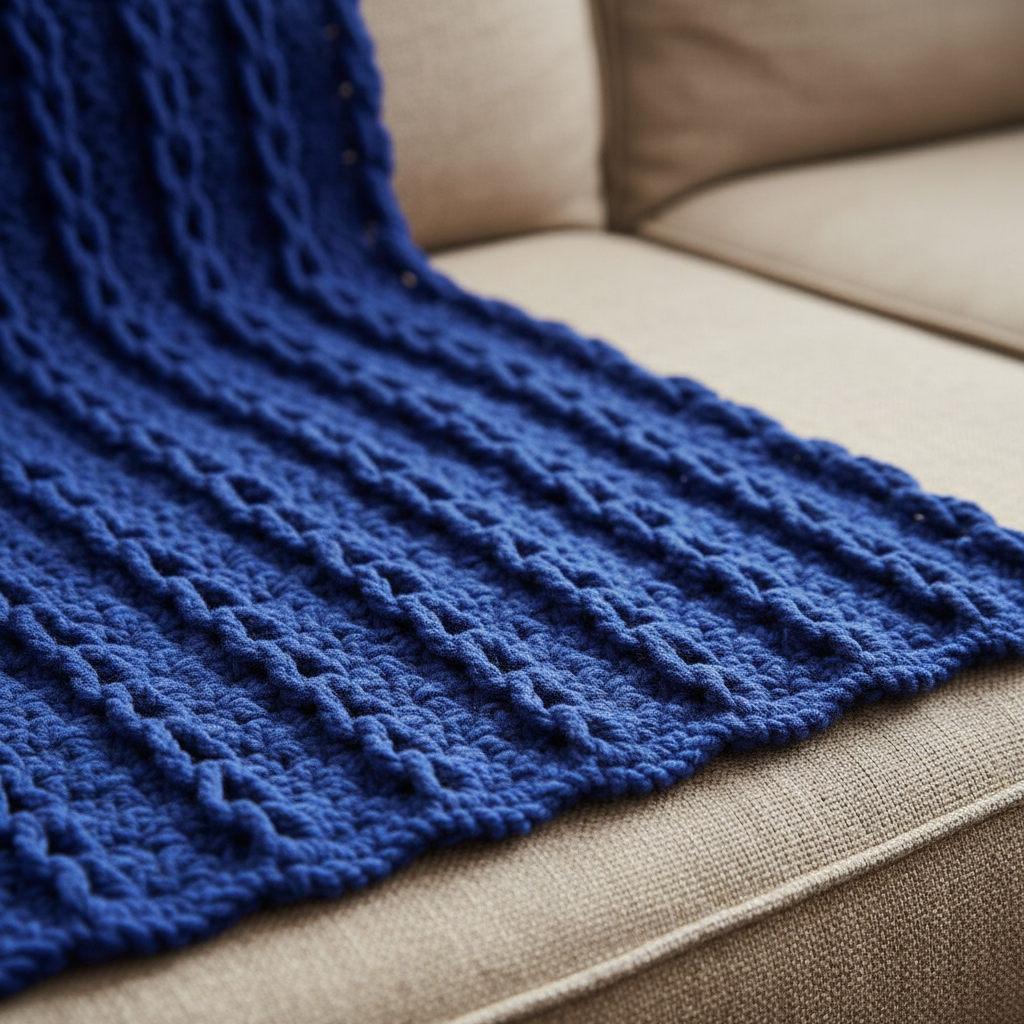 Modern Ridge Lines Crochet Blanket Pattern (PDF Download)