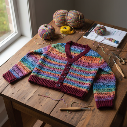 Rainbow Breeze Crochet Cardigan Pattern (PDF Download)
