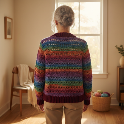 Rainbow Breeze Crochet Cardigan Pattern (PDF Download)