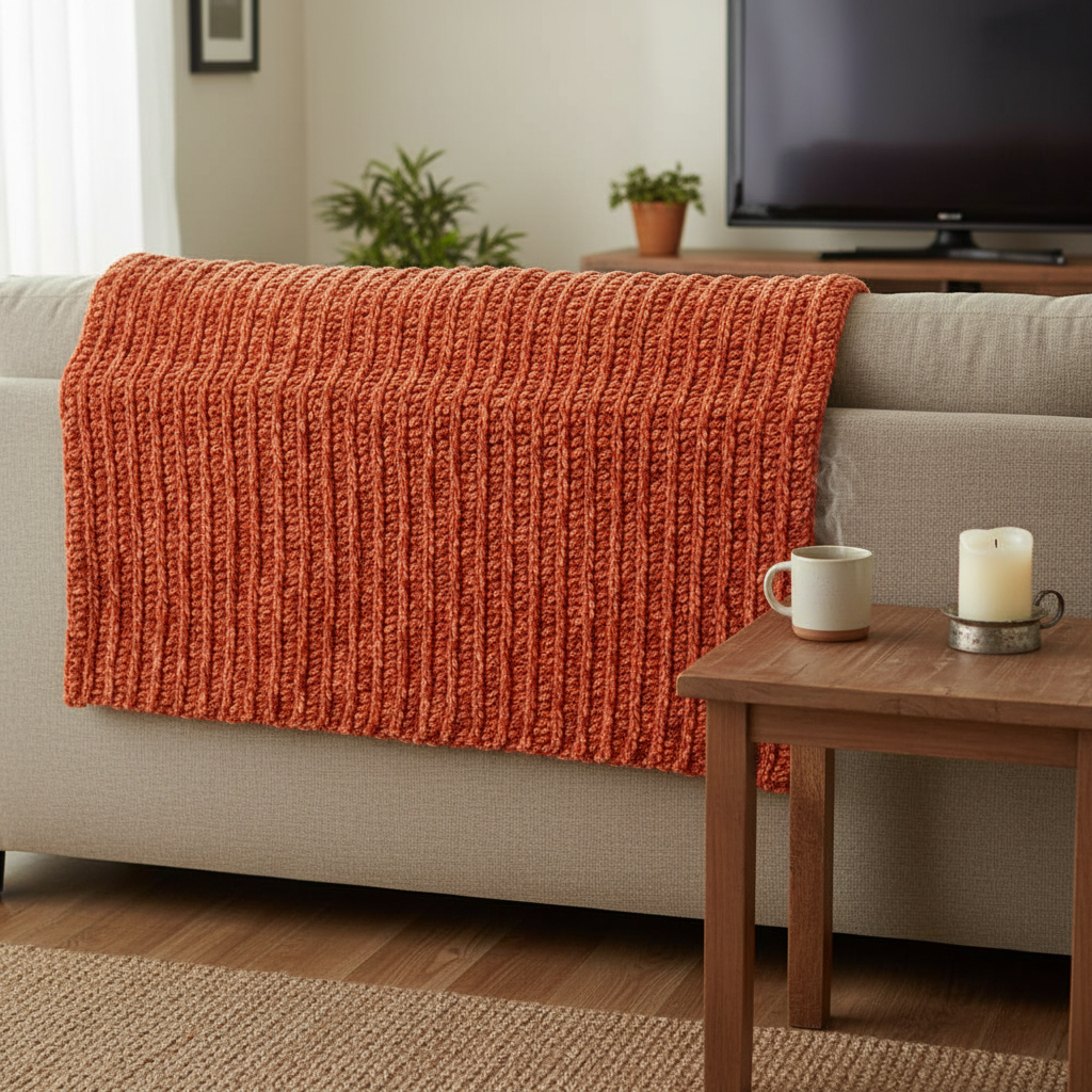 Serene Waves Crochet Throw Pattern (PDF Download)