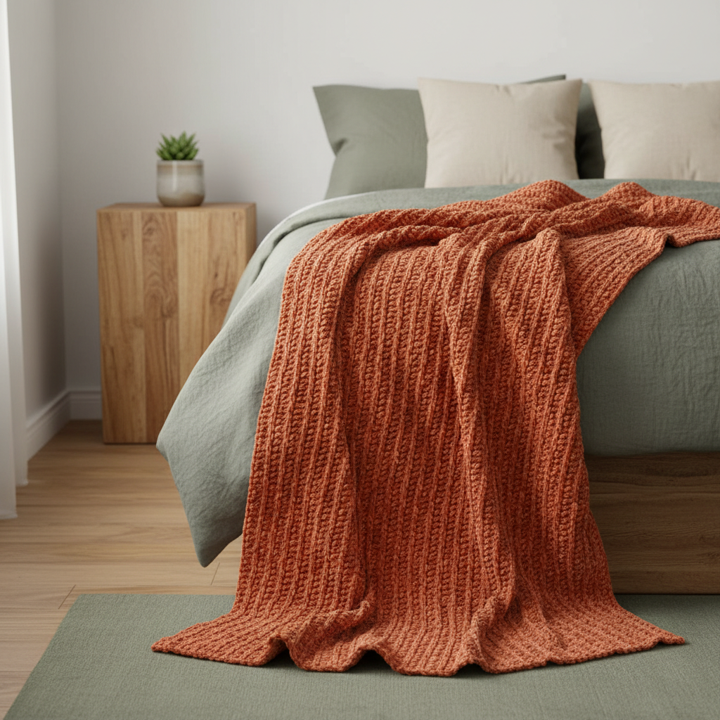 Serene Waves Crochet Throw Pattern (PDF Download)