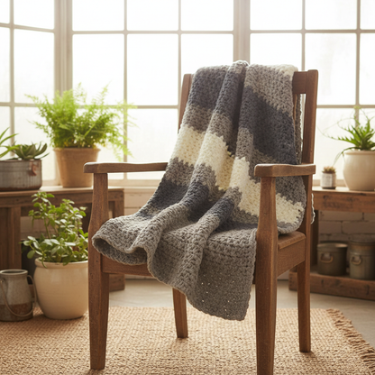 Slate Quiet Nest Crochet Blanket Pattern (PDF Download)