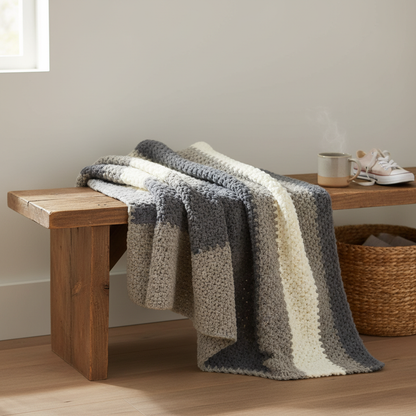 Slate Quiet Nest Crochet Blanket Pattern (PDF Download)