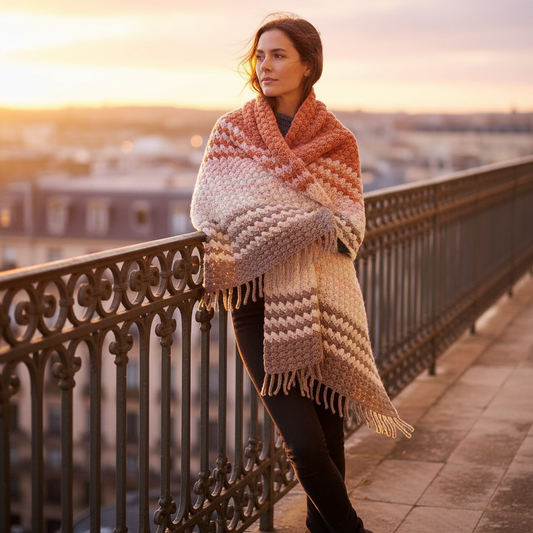 Softly Striped Crochet Wrap Pattern (PDF Download)