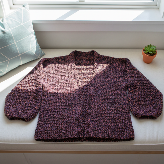 Twilight Mix Cozy Crochet Cardigan Pattern (PDF Download)