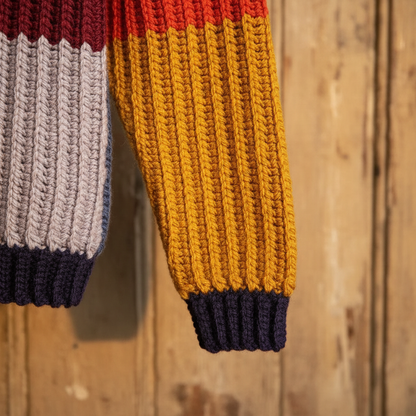 Boxy Checks Crochet Sweater Pattern (PDF Download)