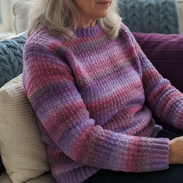 Lavender Blend Warm Crochet Pullover Pattern (PDF Download)