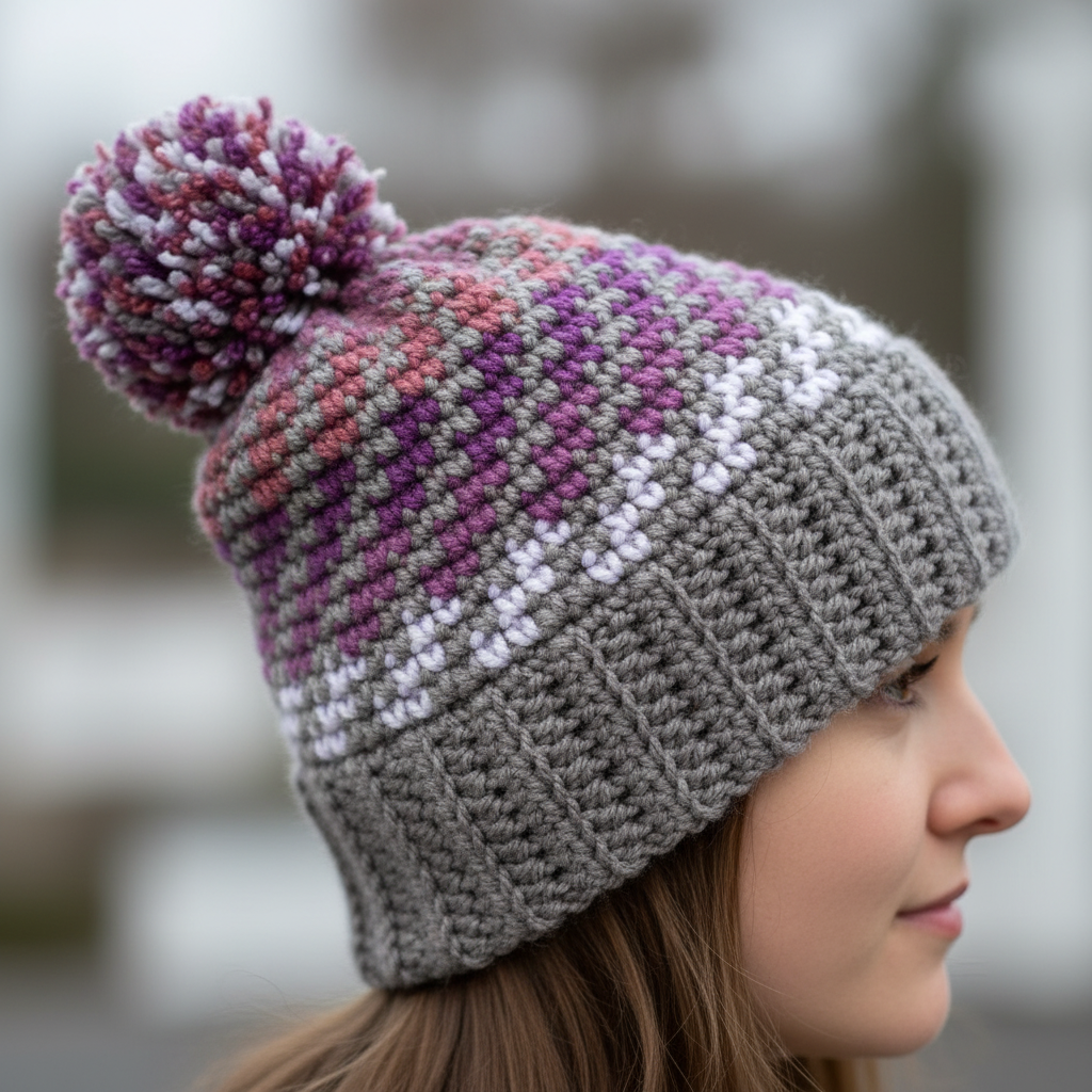 Modern Twist Crochet Hat Pattern (PDF Download)