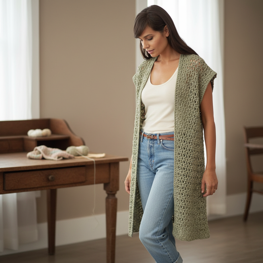 Refined Drape Crochet Cardigan Pattern (PDF Download)