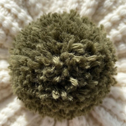 Soft Cream Pom Beanie Crochet Pattern (PDF Download)