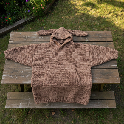 Teddy Comfort Crochet Blanket Hoodie Pattern (PDF Download)