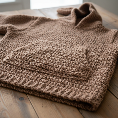 Teddy Comfort Crochet Blanket Hoodie Pattern (PDF Download)