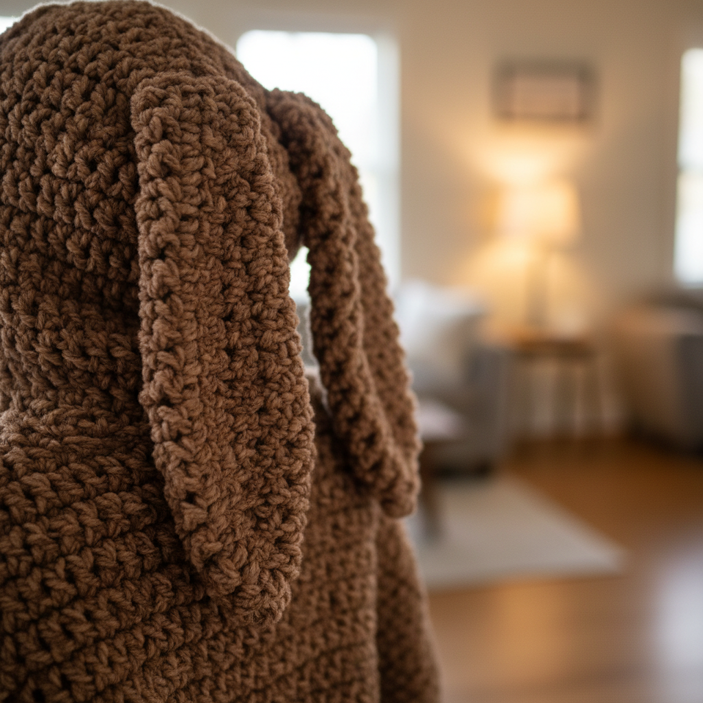 Teddy Comfort Crochet Blanket Hoodie Pattern (PDF Download)