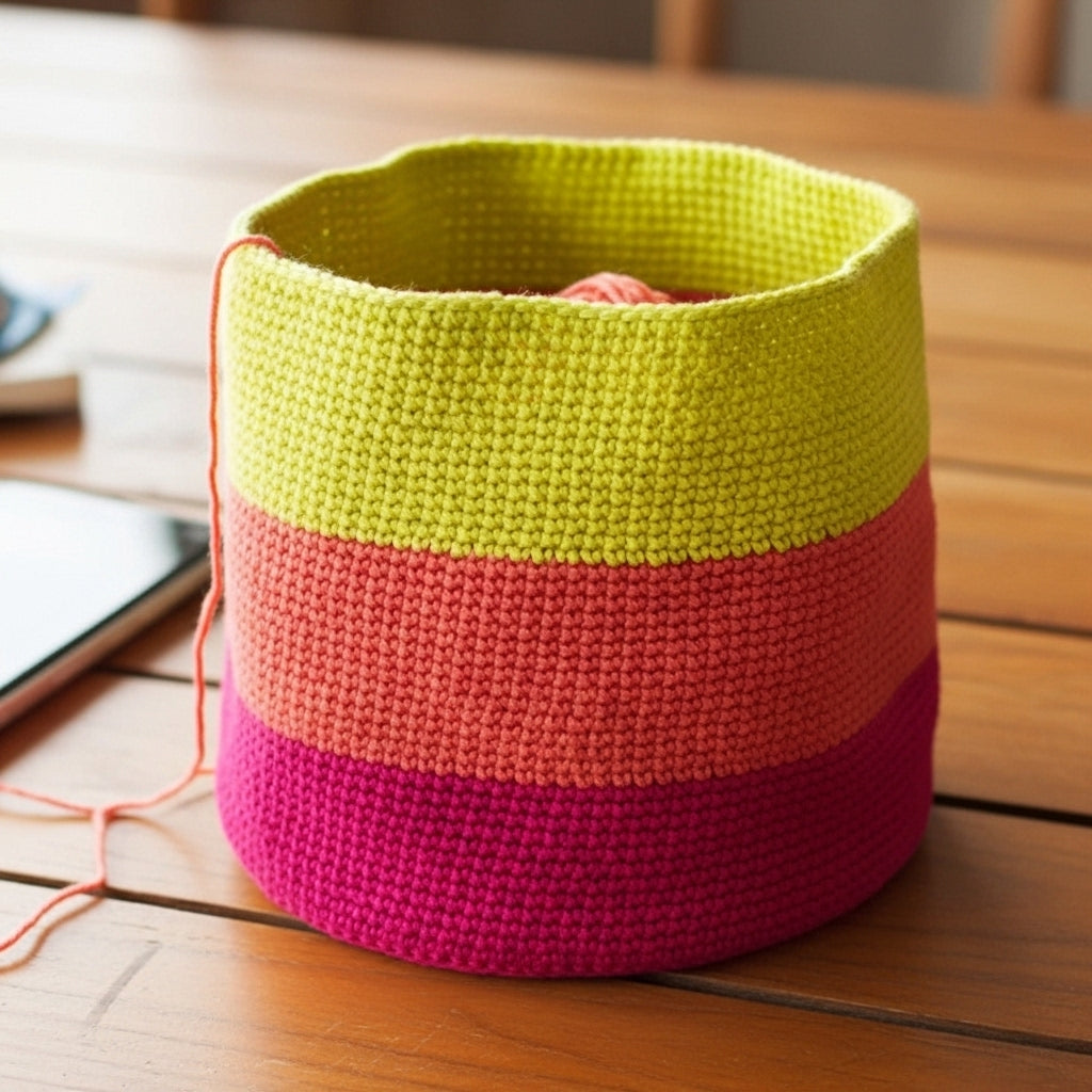 Crochet Chroma Basket Pattern (PDF Download)