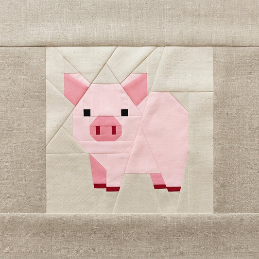 Piglet Quilt Block FPP Pattern - 3 Sizes (PDF Download)
