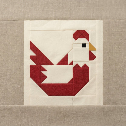 Rooster Quilt Block FPP Pattern - 3 Sizes (PDF Download)
